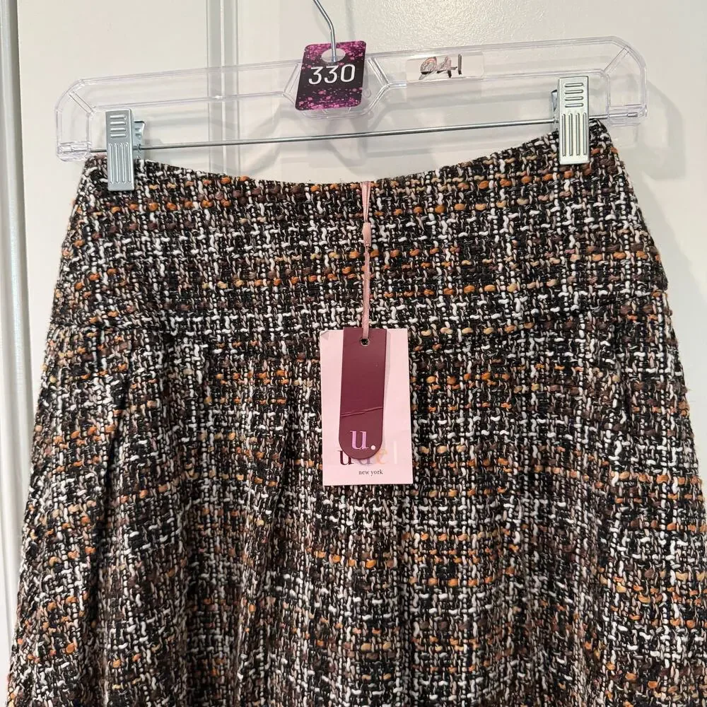NWT $69 UDEL S Tweed Pleated Skirt